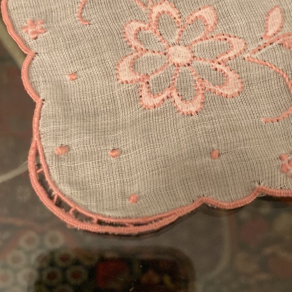Vintage Handkerchief - white with pink embroidered “R” - $7 - Picture 3 of 4